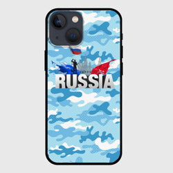 Чехол для iPhone 13 mini Russia: синий камфуляж