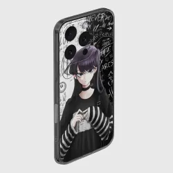Чехол для iPhone 16 Pro Max силиконовый с защитой камеры Коми сан гот - проблемы с общением - фото 2