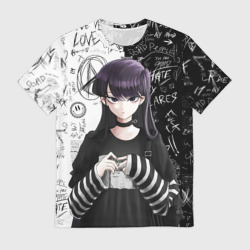 Мужская футболка 3D Коми сан гот - проблемы с общением