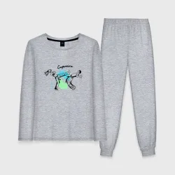 Женская пижама с лонгсливом хлопок Капоэйра боевой танец