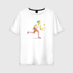 Женская футболка хлопок Oversize Женский Большой теннис