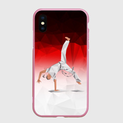 Чехол для iPhone XS Max матовый Капоэйра на одной руке