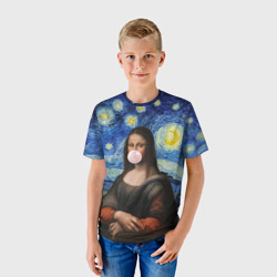 Детская футболка 3D Мона Лиза Приколы - Звездная ночь - фото 2