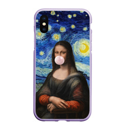 Чехол для iPhone XS Max матовый Мона Лиза Приколы - Звездная ночь