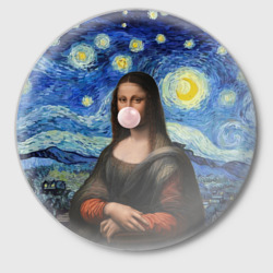 Значок Мона Лиза Приколы - Звездная ночь
