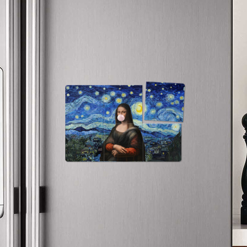 Магнитный плакат 3Х2 Мона Лиза Приколы - Звездная ночь - фото 4