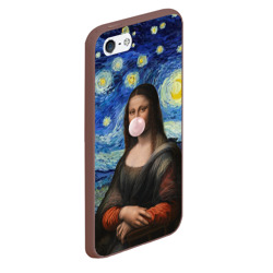 Чехол для iPhone 5/5S матовый Мона Лиза Приколы - Звездная ночь - фото 2