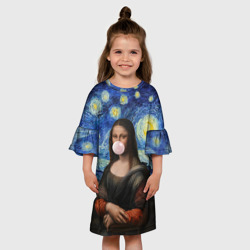 Детское платье 3D Мона Лиза Приколы - Звездная ночь - фото 2