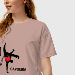 Женская футболка хлопок Oversize I love capoeira - фото 2