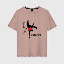 Женская футболка хлопок Oversize I love capoeira