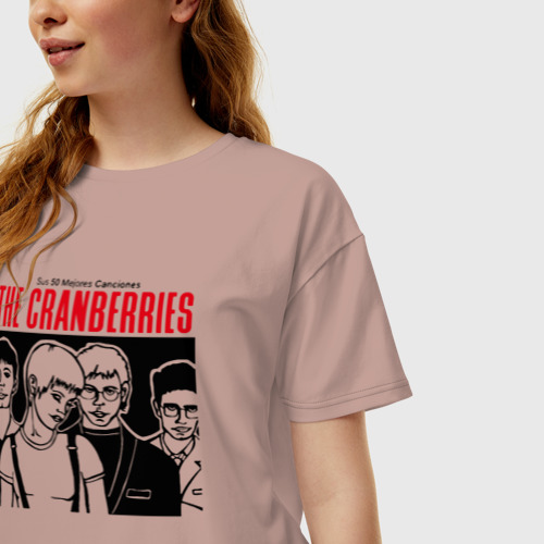 Женская футболка хлопок Oversize Sus 50 mejores canciones - The Cranberries, цвет пыльно-розовый - фото 3