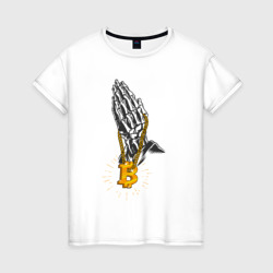 Женская футболка хлопок Святой Биткоин