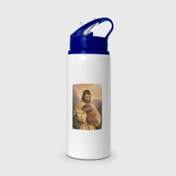 Бутылка для воды с трубочкой Иисус и капибара