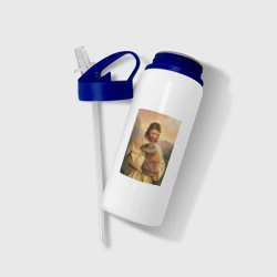 Бутылка для воды с трубочкой Иисус и капибара - фото 2