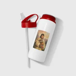 Бутылка для воды с трубочкой Иисус и капибара - фото 2