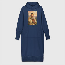 Иисус и капибара – Платье удлиненное хлопок с принтом купить со скидкой в -19%