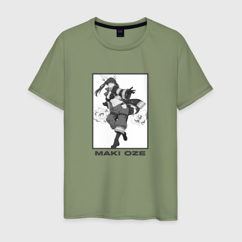 Мужская футболка хлопок с принтом Маки - Пламенный отряд, вид спереди #2