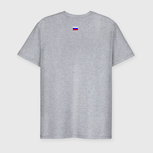 Мужская футболка хлопок Slim с принтом Армия России минимализм, вид сзади #1