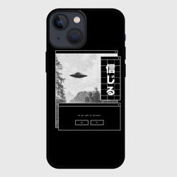 Чехол для iPhone 13 mini Do you want to believe - UFO retro