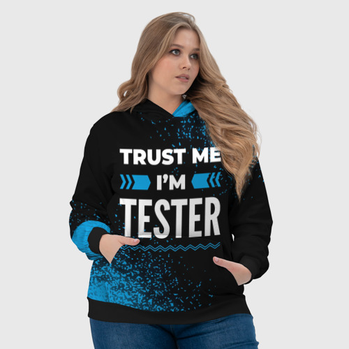 Женская толстовка 3D Trust me I'm tester Dark, цвет 3D печать - фото 6