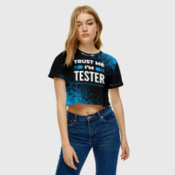 Женская футболка Crop-top 3D Trust me I'm tester Dark - фото 2