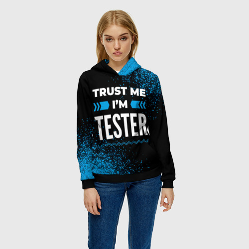 Женская толстовка 3D Trust me I'm tester Dark, цвет 3D печать - фото 3