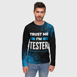 Мужской лонгслив 3D Trust me I'm tester Dark - фото 2