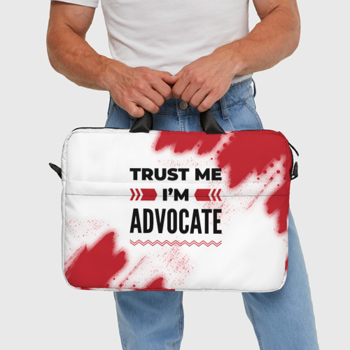 Сумка для ноутбука 3D Trust me I'm advocate white, цвет 3D печать - фото 5