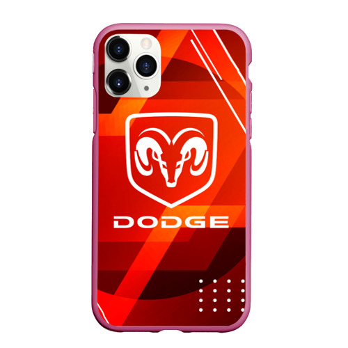 Чехол для iPhone 11 Pro Max матовый Dodge abstraction, цвет малиновый