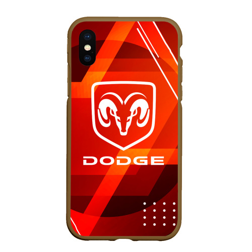 Чехол для iPhone XS Max матовый Dodge abstraction, цвет коричневый