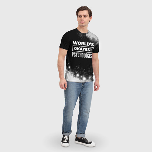 Мужская футболка 3D с принтом World's okayest psychologist - Dark, вид сбоку #3