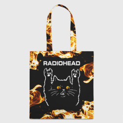 Шоппер 3D Radiohead рок кот и огонь