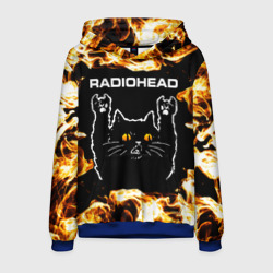 Мужская толстовка 3D Radiohead рок кот и огонь