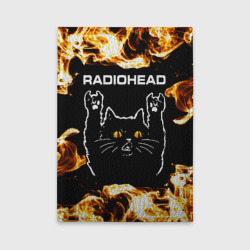 Обложка для автодокументов Radiohead рок кот и огонь