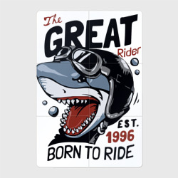 Магнитный плакат 2Х3 Акула в мотоциклетном шлеме