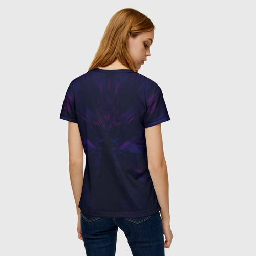 Женская футболка 3D Stray - светящийся Киберпанк кот, цвет 3D печать - фото 4