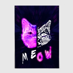 Постер Stray - светящийся Киберпанк кот