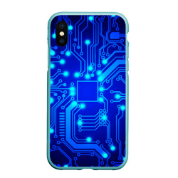 Чехол для iPhone XS Max матовый Цветная микросхема