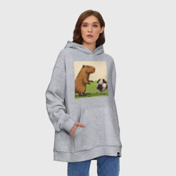 Худи SuperOversize хлопок Капибара футболист - фото 2