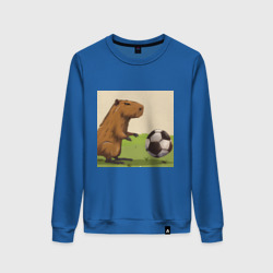 Женский свитшот хлопок Капибара футболист