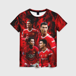 Женская футболка 3D Криштиану Роналду Манчестер Юнайтед