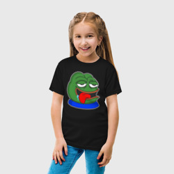 Детская футболка хлопок Лягушонок Пепе облизывается - фото 2