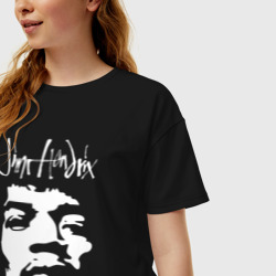 Женская футболка хлопок Oversize Джими Хендрикс - фото 2