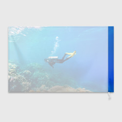 Флаг 3D Аквалангист исследует коралловый риф - фото 2