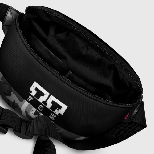Поясная сумка 3D с принтом FCK gray military, фото #6