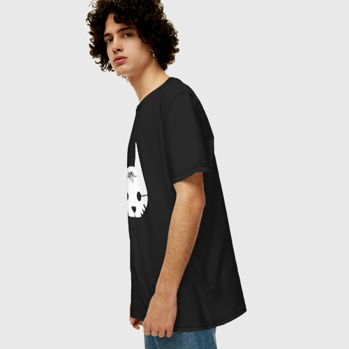 Мужская футболка хлопок Oversize с принтом Стрэй лого, вид сбоку #3