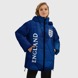 Женская зимняя куртка Oversize Сборная Англии Синяя Абстракция - фото 2