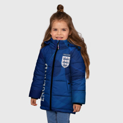 Зимняя куртка для девочек 3D Сборная Англии Синяя Абстракция - фото 2