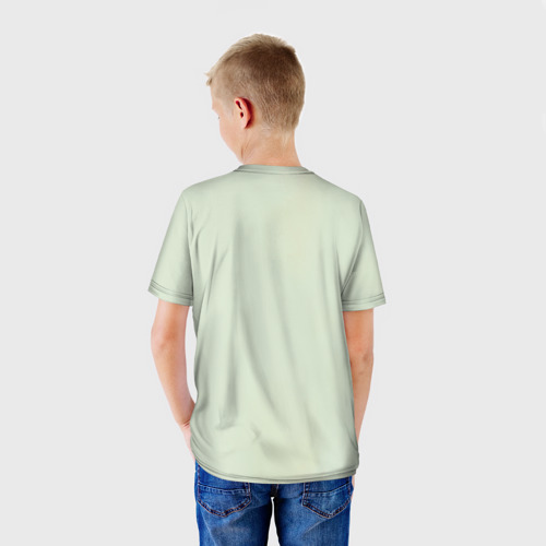 Детская футболка 3D с принтом Хранитель на позитиве, вид сзади #2