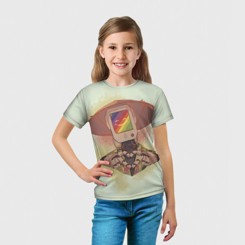 Детская футболка 3D с принтом Хранитель на позитиве, вид сбоку #3